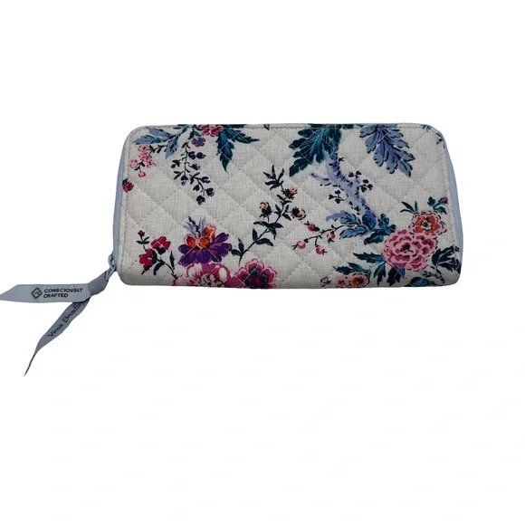 Vera Bradley Floral Zip-Around Wallet with Water-Color Bloom - Picture 4 of 4